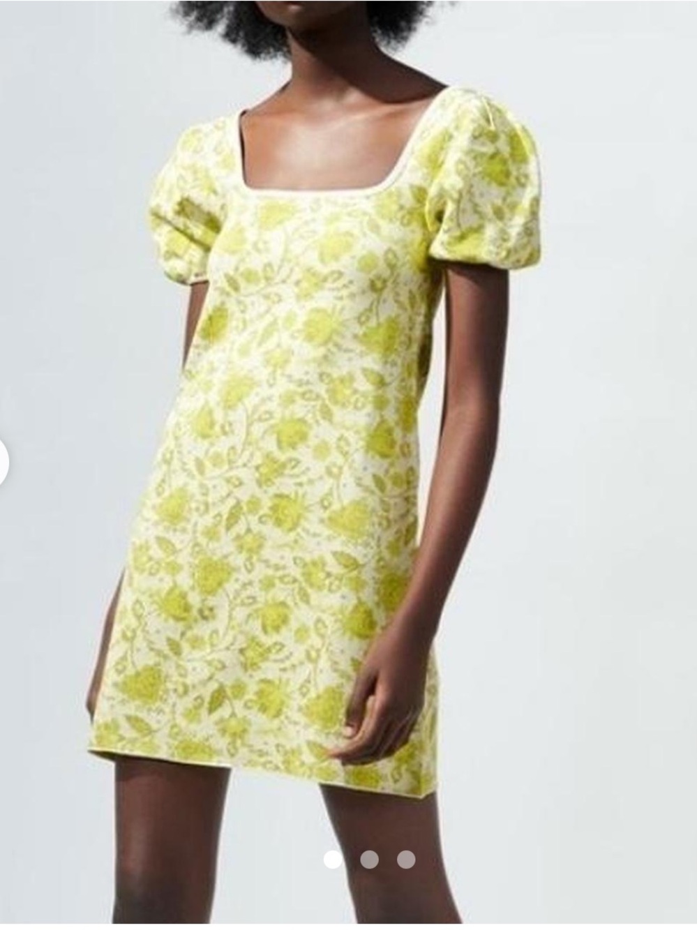 Zara Lime Green Floral Mini Dress